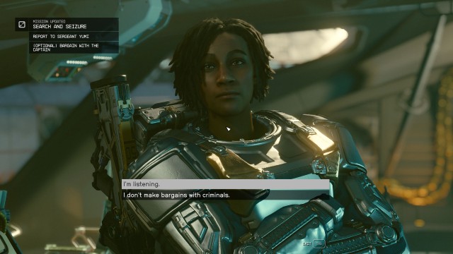 Report to Sergeant Yumi / (Optional) Bargain with the Captain