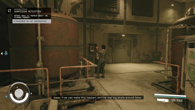 Find the suspicious people outside the UC Surplus / Eavesdrop on the conversation