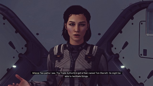 Board the Dalliance and talk with Milena