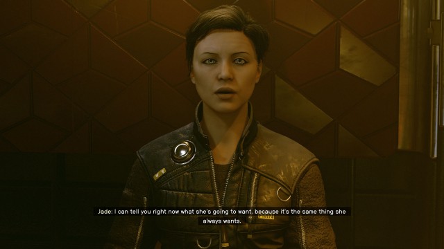 Follow Autumn MacMillan / Sit at the table / Meet with Autumn's contact