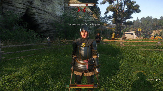 Defeat Sir Hans in a duel!