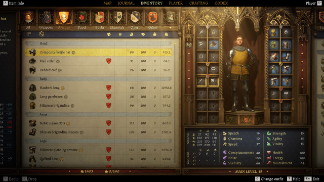 Get kitted out with armour and a sword and talk to Sir Hans.