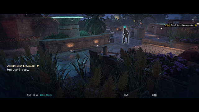 Break into the mansion.