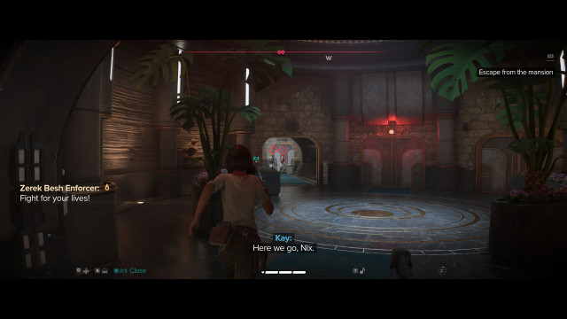 Escape from the mansion.