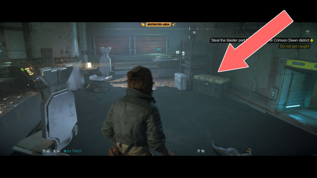 Steal the blaster part from the Pyke or Crimson Dawn district.