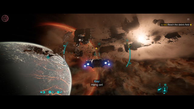 Reach the debris field.