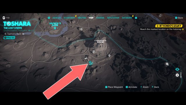 Reach the marked location on the holomap.