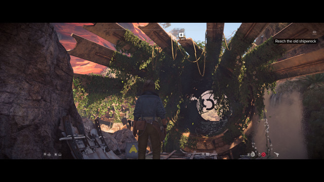 Reach the old shipwreck.