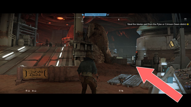 Steal the blaster part from the Pyke or Crimson Dawn district.