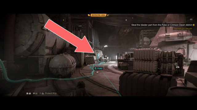 Steal the blaster part from the Pyke or Crimson Dawn district.