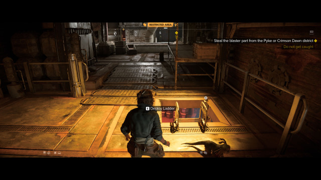 Steal the blaster part from the Pyke or Crimson Dawn district.