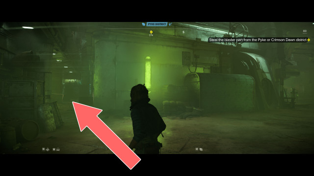 Steal the blaster part from the Pyke or Crimson Dawn district.