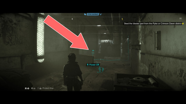 Steal the blaster part from the Pyke or Crimson Dawn district.