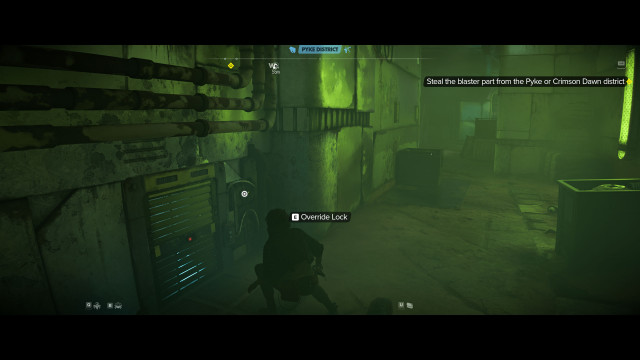 Steal the blaster part from the Pyke or Crimson Dawn district.