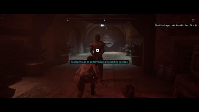 Steal the forged identicard in the office.