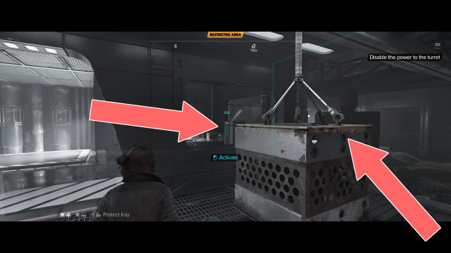 Disable the power to the turret.