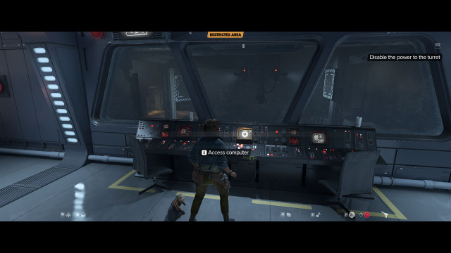 Disable the power to the turret.