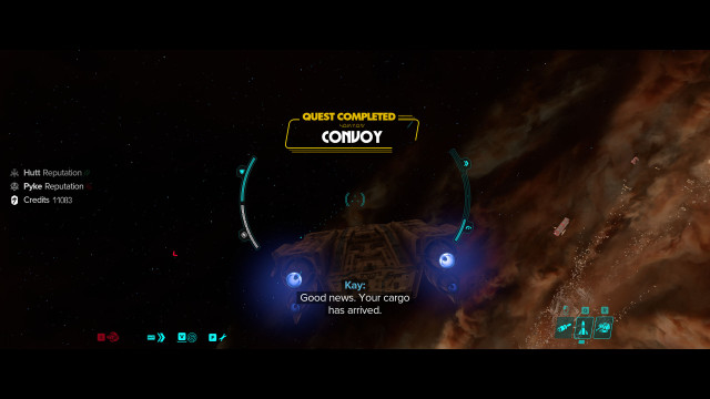 (Optional) Escort the Hutt freighters to Toshara. / Defend against the Empire.
