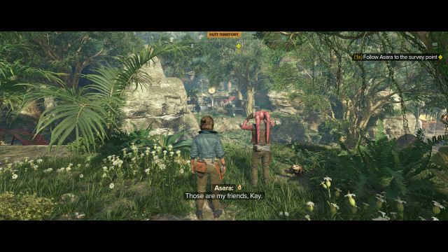 Follow Asara to the survey point.