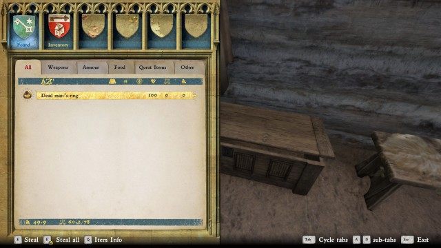 (Optional) Find the ring hidden in the executioner's house and steal it.