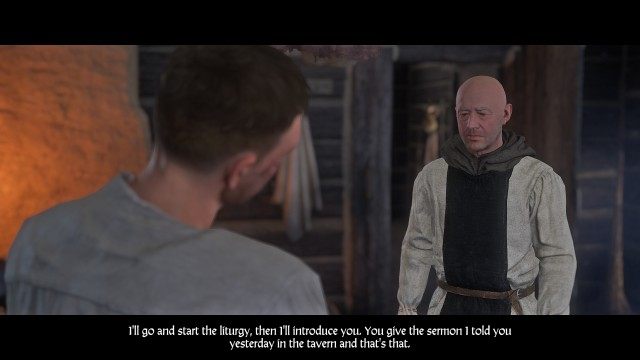 Give the sermon in church instead of Father Godwin.