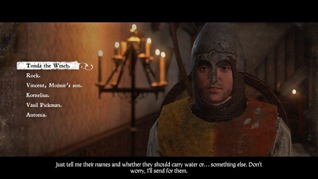 Go back to the Bailiff and tell him who you chose.