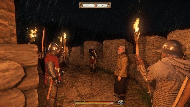 Go to the battlements and talk to Captain Robard.