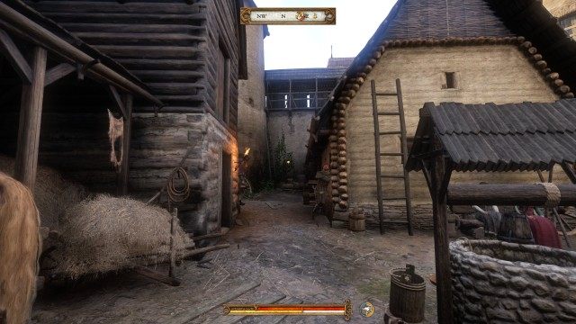 Go to the courtyard lodge and sleep there until morning.