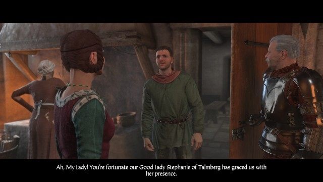 Go with Sir Robard to the kitchen.