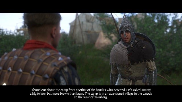 Report the location of bandit camp to Sir Radzig.