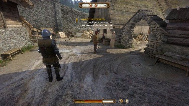 Dispute between the armourer and the beggarwoman.