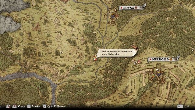 Find the entrance to the mineshaft in the Skalitz hills.