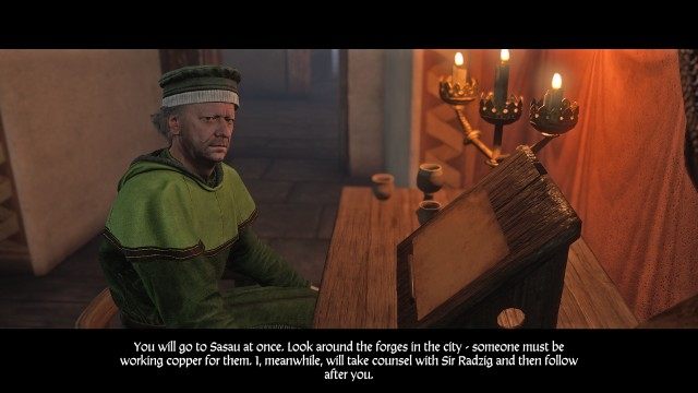 Give Tobias Feyfar the documents the knight was carrying.