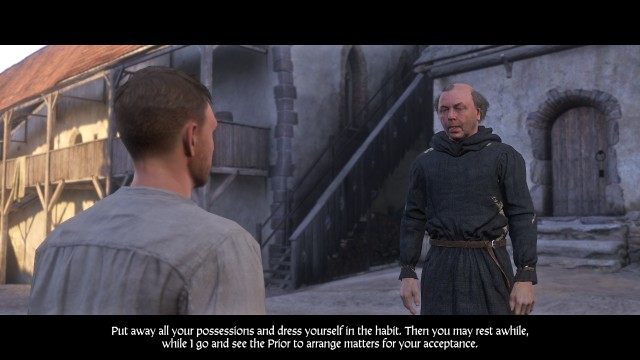 Go with the writ to the monastery porter.