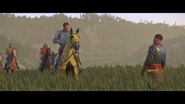 Ride with Sir Hans to meet your father.