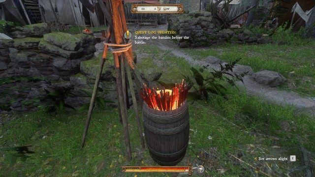 Sabotage the bandits before the battle.