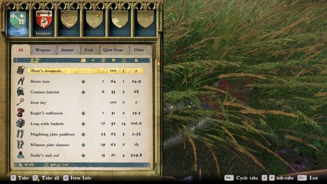 Search the body of the knight.