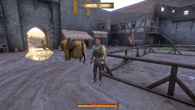 Speak with Lord Capon in the courtyard.
