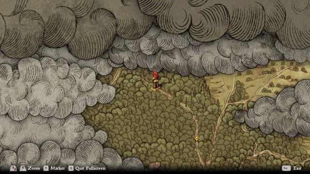 Take a left and continue on the path to the next fork.