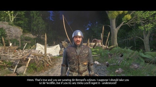 Try to parley. Put on Sir Bernard's colours and go unarmed.