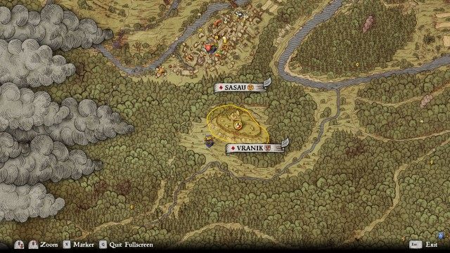Find a clue leading to the bandits' encampment.