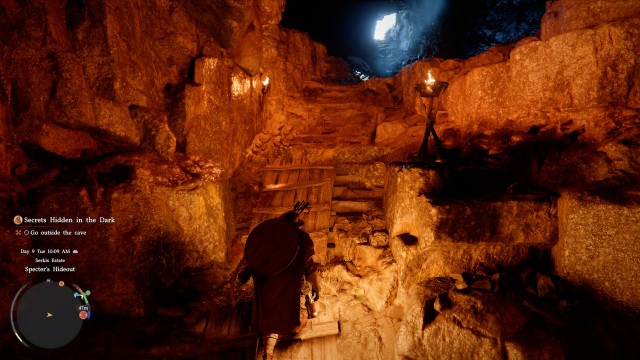 Go outside the cave