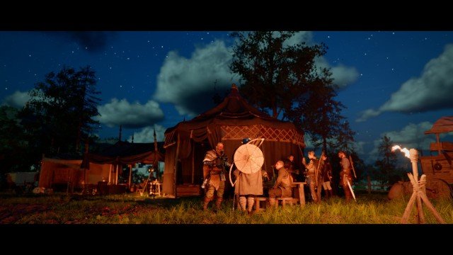 Return to the comrades gathered at the camp