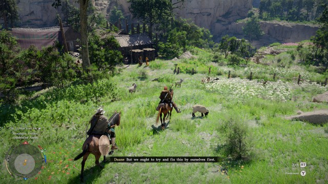Ride a horse and follow Duane