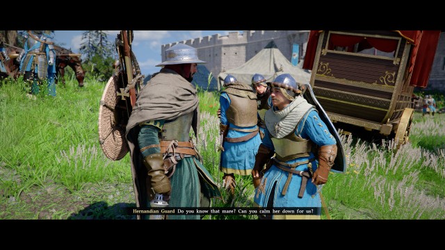 Check the commotion in front of the castle gate
