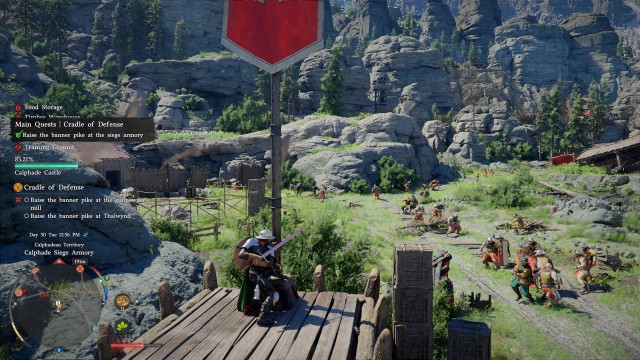 Raise the banner pike at the siege armory