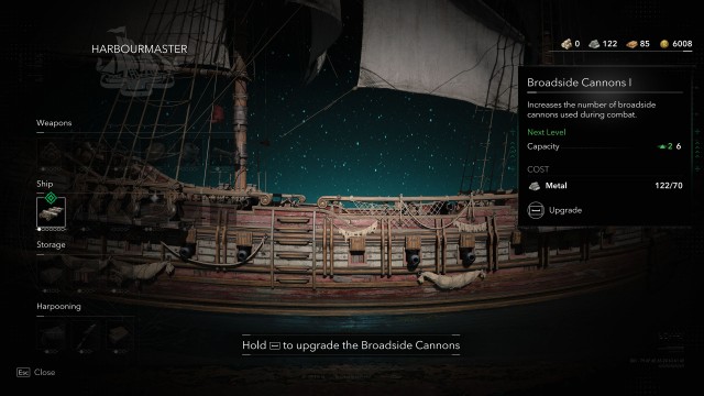 Upgrade the broadside cannons