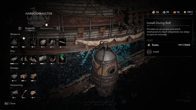 Acquire a diving bell