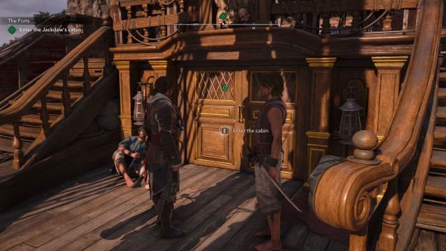 Enter the Jackdaw's cabin