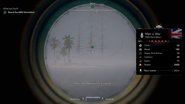 Locate the HMS Demolition